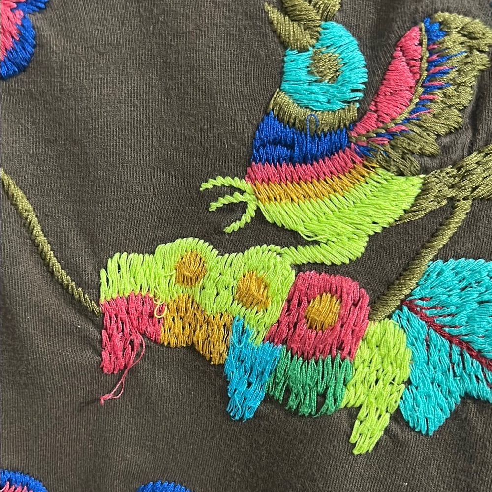 Source Unknown Brown Long Sleeve Embellished Blou… - image 3